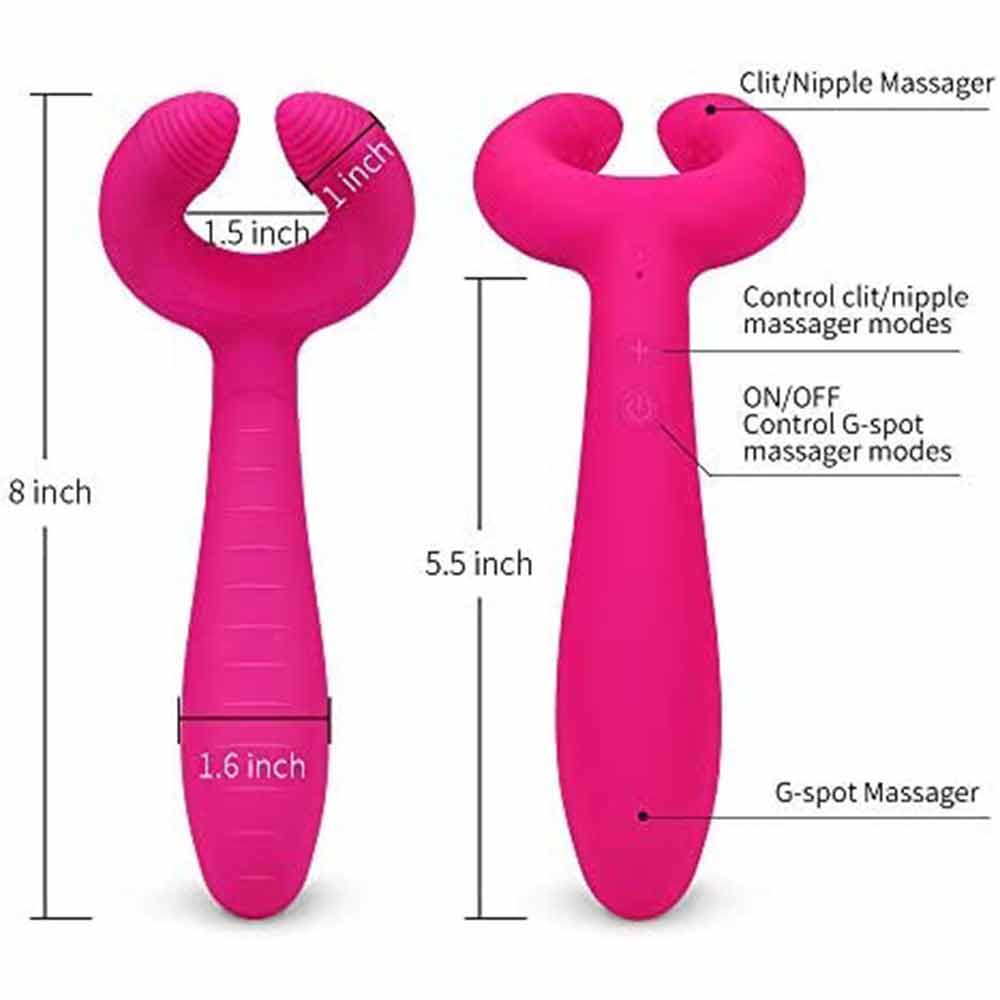 Y-1 size and control guide showing eight inch overall height, five-and-a-half inch long body, 1.6 inch body width and two control symbols