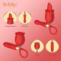 Detachable 2 in 1 Rose Sexual Toy 10 Speeds Sucking & Vibration