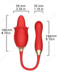 Detachable 2 in 1 Rose Sexual Toy 10 Speeds Sucking & Vibration