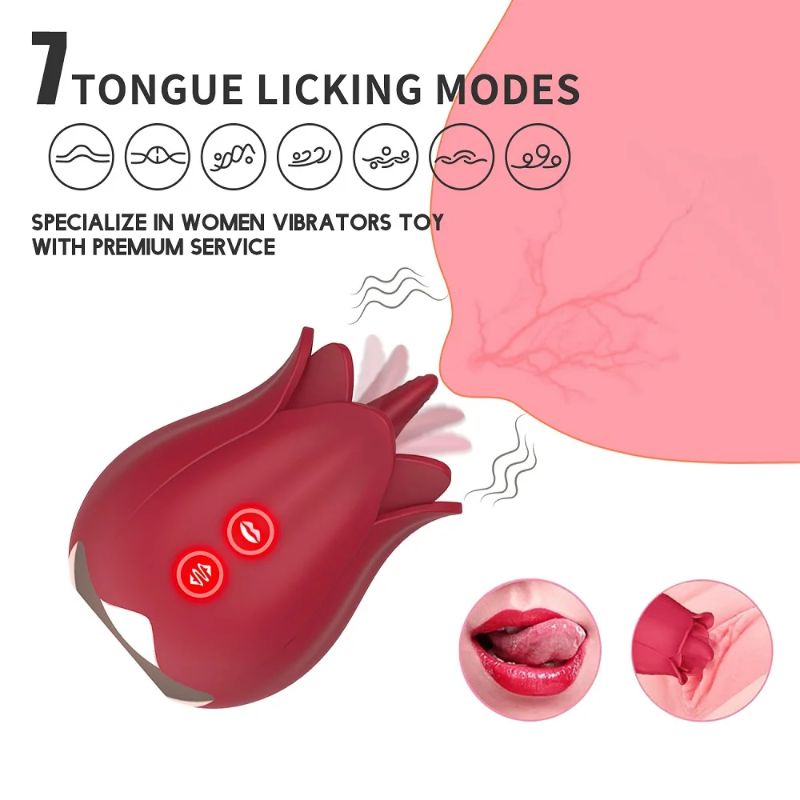 The Rose Snatcher Breast Massage Tongue Vibrator