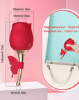 Butterfly Rose Toy size diagram showing 145 mm overall length, 55 mm flower width, 15 mm opening and 9 mm rounded tip