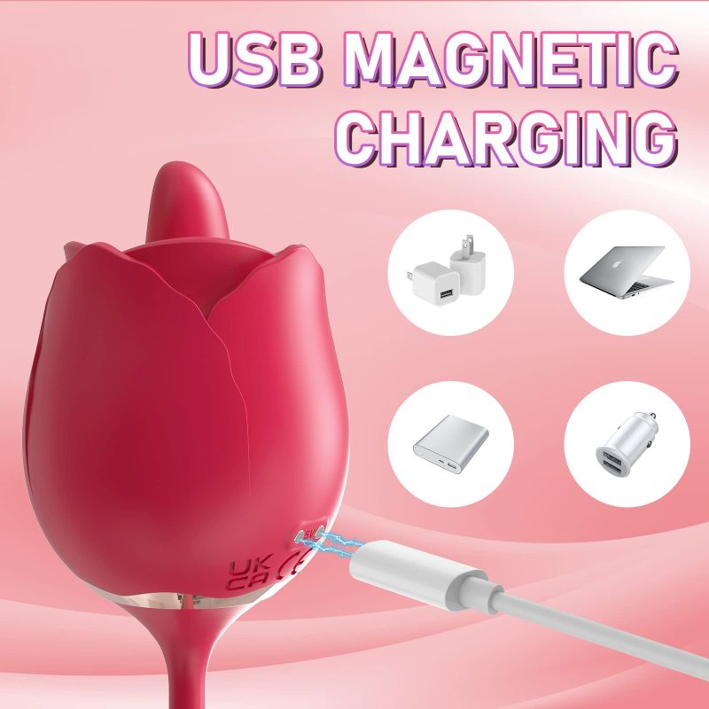 Double Fantasy Rose Toy USB Magnetic Charging