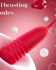 Ribbed red thrusting end connected to the Love Flower rose head by a flexible stem; nine thrusting modes