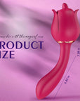 Tall rose tongue vibrator size diagram showing 7.28-inch overall height and 4.84-inch curved lower section