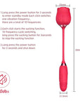 Rose Toy Extendo Sucking version size and control diagram showing 306 mm straightened length, 55 mm flower width and 31.5 mm arm width