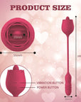 Rose Toy Extendo Tongue Licking size diagram showing 348 mm straightened overall length, 55 mm head width and 30 mm arm width