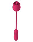 Rose Toy Extendo Tongue Licking version shown straightened, with flower tongue head, flexible connector and ribbed arm
